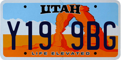 UT license plate Y199BG