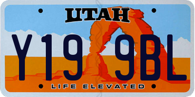 UT license plate Y199BL