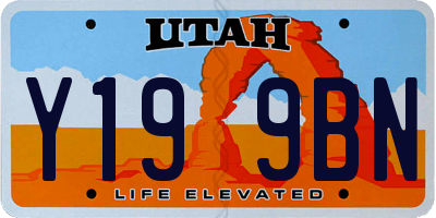 UT license plate Y199BN