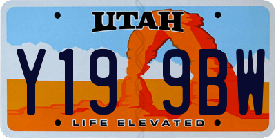 UT license plate Y199BW