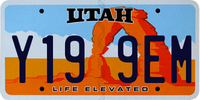 UT license plate Y199EM