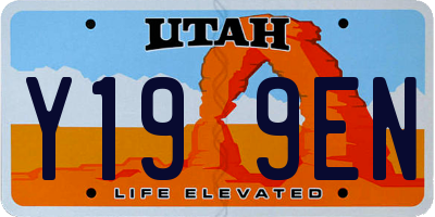 UT license plate Y199EN