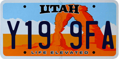 UT license plate Y199FA
