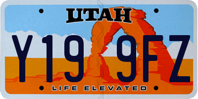 UT license plate Y199FZ
