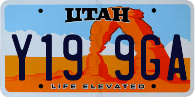 UT license plate Y199GA