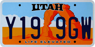 UT license plate Y199GW