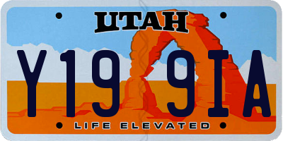 UT license plate Y199IA
