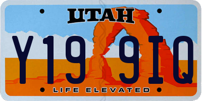 UT license plate Y199IQ
