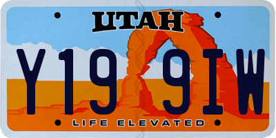 UT license plate Y199IW