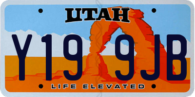 UT license plate Y199JB