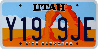 UT license plate Y199JE