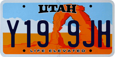 UT license plate Y199JH