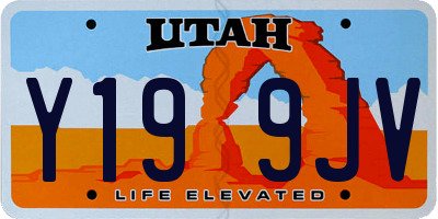 UT license plate Y199JV