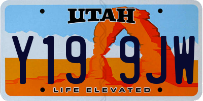 UT license plate Y199JW