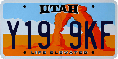 UT license plate Y199KF