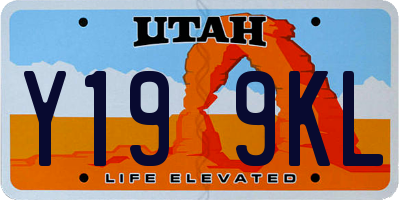UT license plate Y199KL