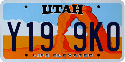 UT license plate Y199KO