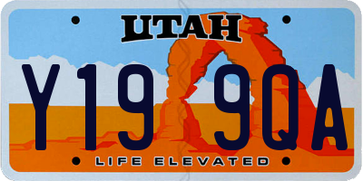 UT license plate Y199QA