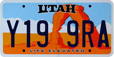 UT license plate Y199RA