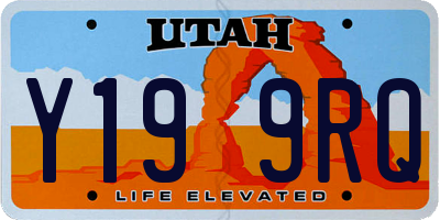 UT license plate Y199RQ