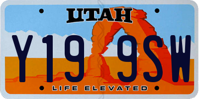 UT license plate Y199SW