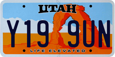 UT license plate Y199UN