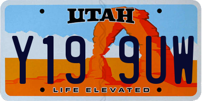UT license plate Y199UW