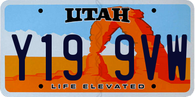 UT license plate Y199VW
