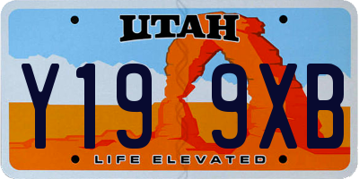 UT license plate Y199XB