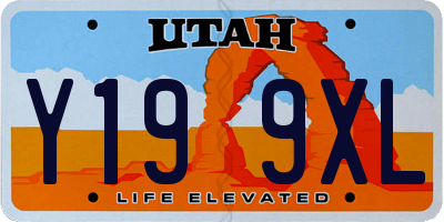 UT license plate Y199XL