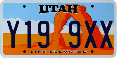 UT license plate Y199XX
