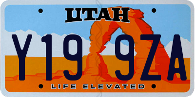 UT license plate Y199ZA