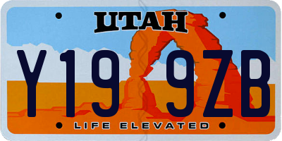 UT license plate Y199ZB