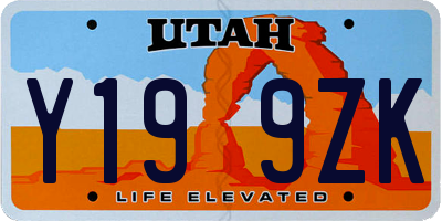 UT license plate Y199ZK