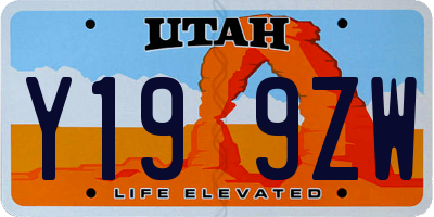 UT license plate Y199ZW