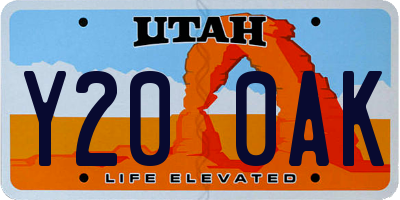 UT license plate Y200AK