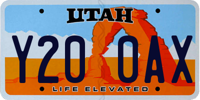 UT license plate Y200AX