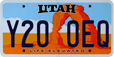 UT license plate Y200EQ