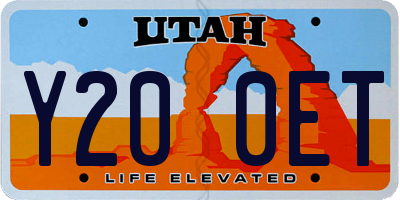 UT license plate Y200ET