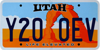 UT license plate Y200EV