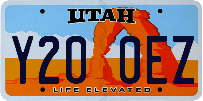 UT license plate Y200EZ