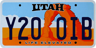 UT license plate Y200IB