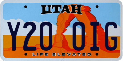 UT license plate Y200IG