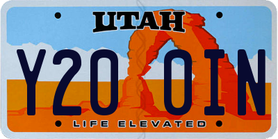 UT license plate Y200IN