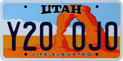 UT license plate Y200JO