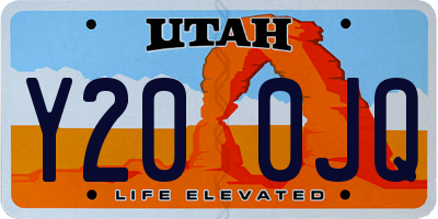 UT license plate Y200JQ