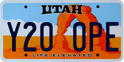 UT license plate Y200PE