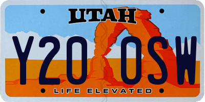UT license plate Y200SW