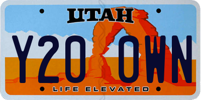 UT license plate Y200WN