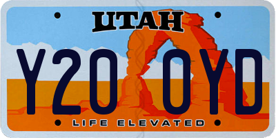UT license plate Y200YD